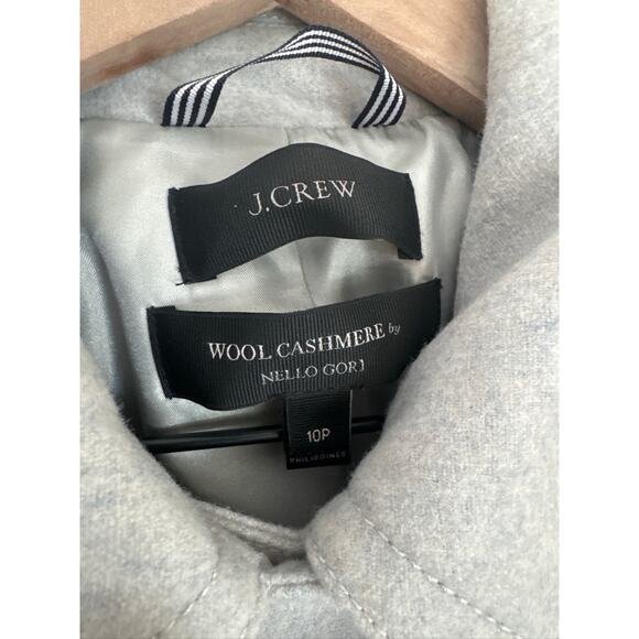 J.Crew Nello Gori Wool & Cashmere Double Breasted Peacoat - Light Gray - 10P - Picture 3 of 7
